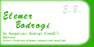 elemer bodrogi business card